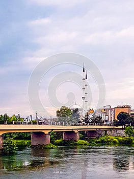 The view of YeÃÅ¸ilÃÂ±rmak river in Ãâ¡arÃÅ¸amba district of Samsun city. photo